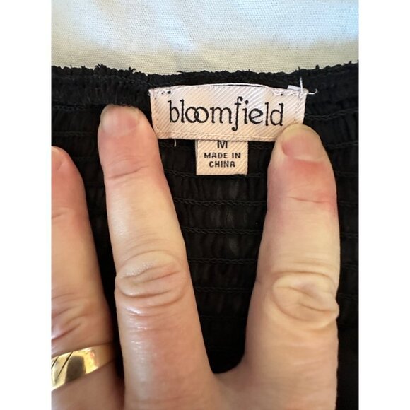 Bloomfield Women's Lace Dress Juniors Size M Black Lace Peasant Boho Ruffle Hem - Picture 7 of 12